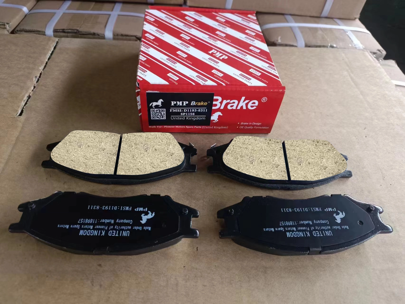 Durable semi metallic brake pads crafted for Toyota Corolla, providing superior braking control.