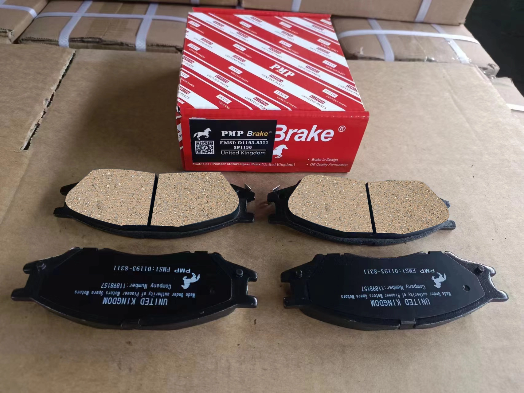 Brake pads for Toyota Corolla: high-performance ceramic pads for improved braking efficiency.